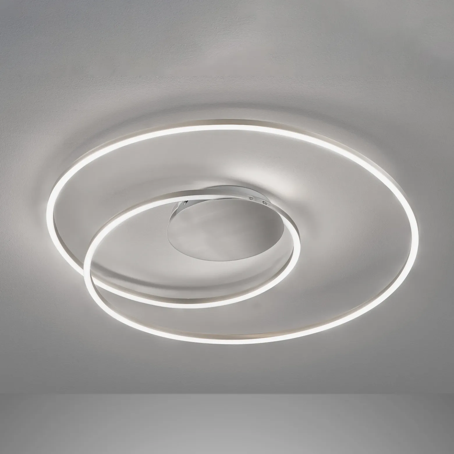 Lámpara LED de techo HOLY, níquel, Ø 68 cm, control remoto, CCT