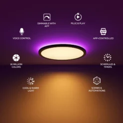 lámpara LED de techo inteligente Calex HALO Ø 30 cm negro IP54 RGB CCT