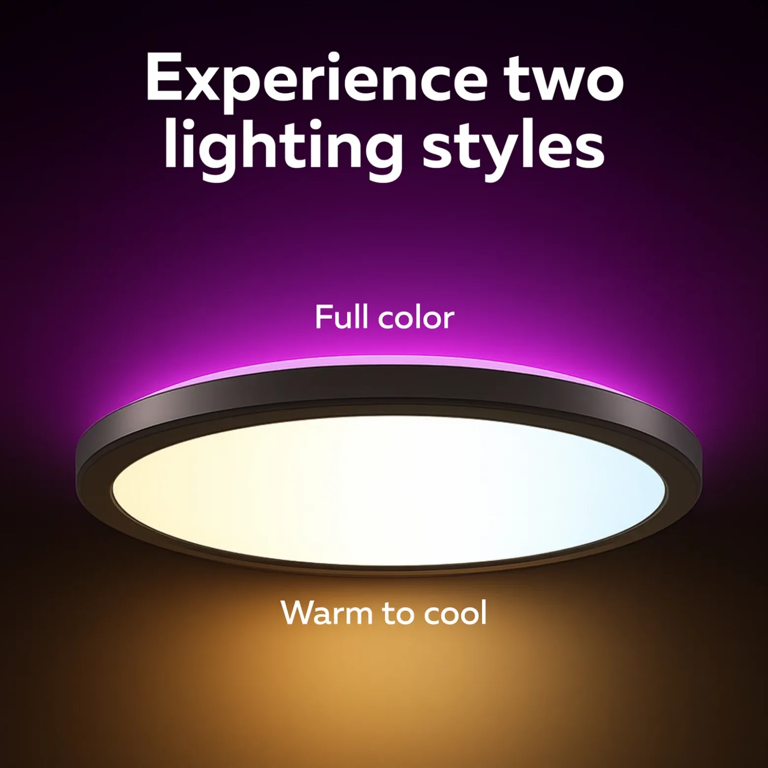 lámpara LED de techo inteligente Calex HALO Ø 40 cm negro IP54 RGB CCT