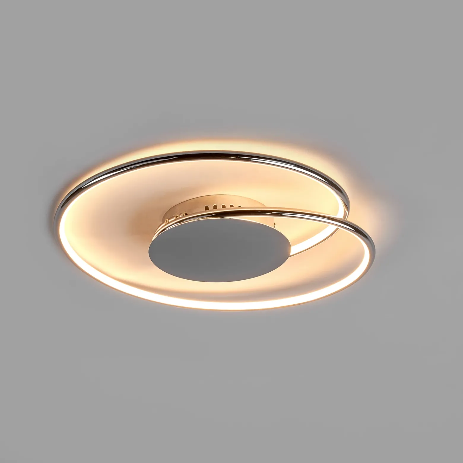 Lámpara LED de techo Joline de Lindby, juego de 2, Ø 46 cm, color cromo