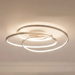 Lámpara LED de techo Joline de Lindby, Ø 60 cm, color níquel, metal