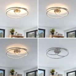 Lámpara LED de techo Joline de Lindby, Ø 60 cm, color níquel, metal