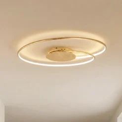 Lámpara LED de techo Joline de Lindby, Ø 74 cm, dorada, metal
