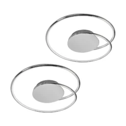 Lámpara LED de techo Joline de Lindby, juego de 2, Ø 46 cm, color cromo