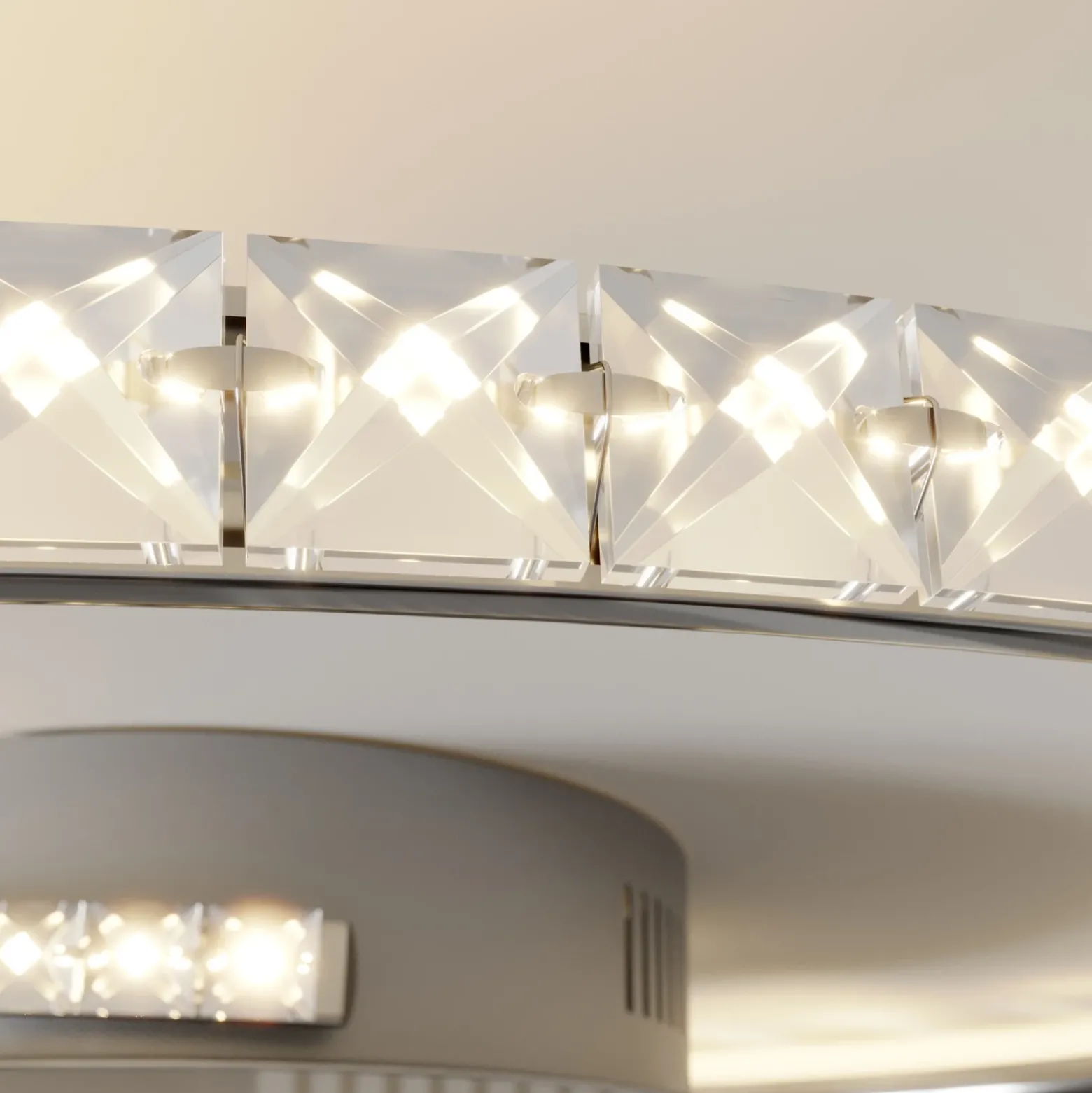 Lámpara LED de techo Joline de Lindby, Ø 45 cm, cristales, metal