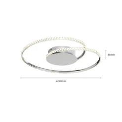 Lámpara LED de techo Joline de Lindby, Ø 45 cm, cristales, metal