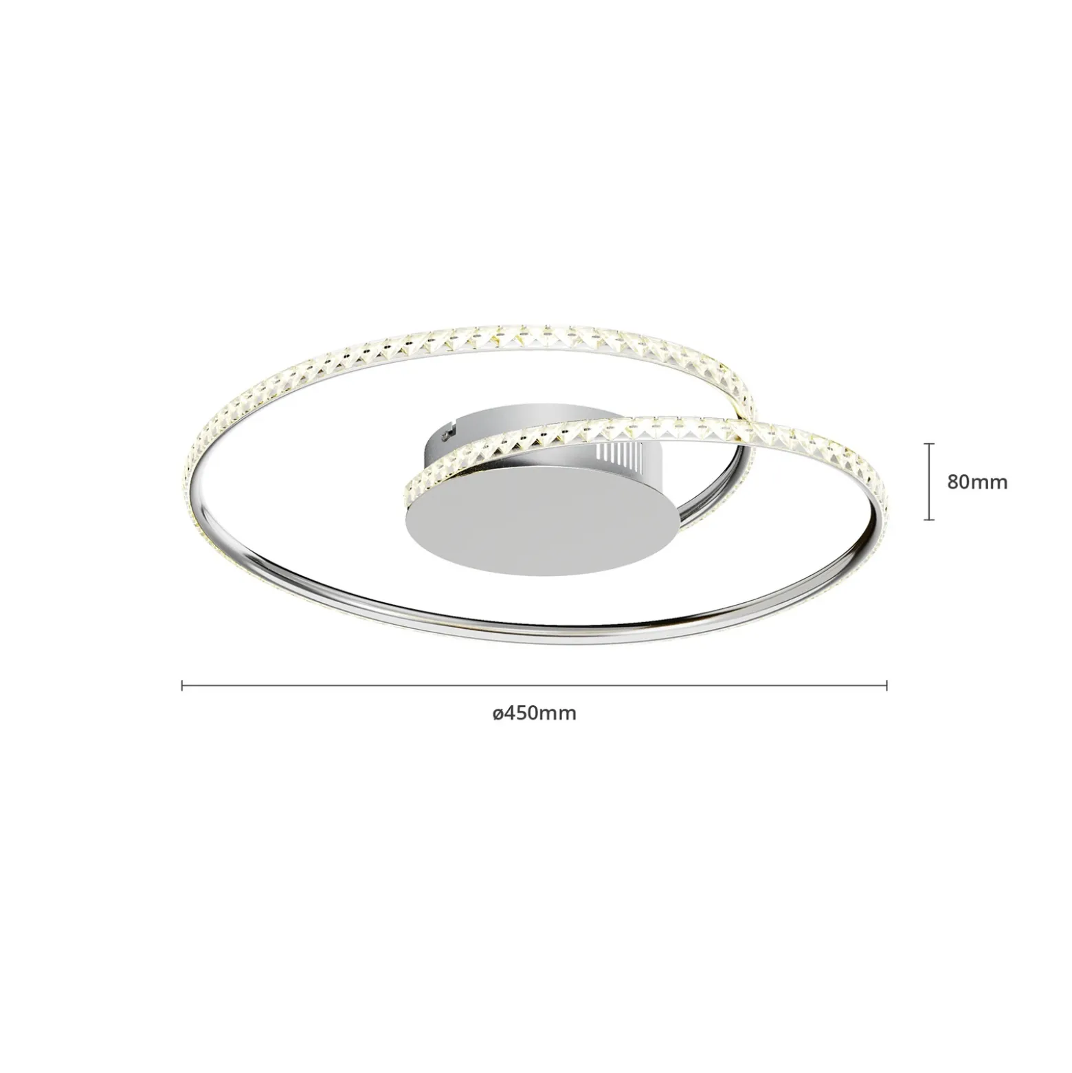 Lámpara LED de techo Joline de Lindby, Ø 45 cm, cristales, metal