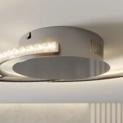 Lámpara LED de techo Joline de Lindby, Ø 45 cm, cristales, metal