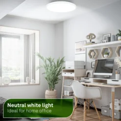 Lámpara LED de techo Kaida, blanca, Ø 38 cm, EEC A, 4000 K