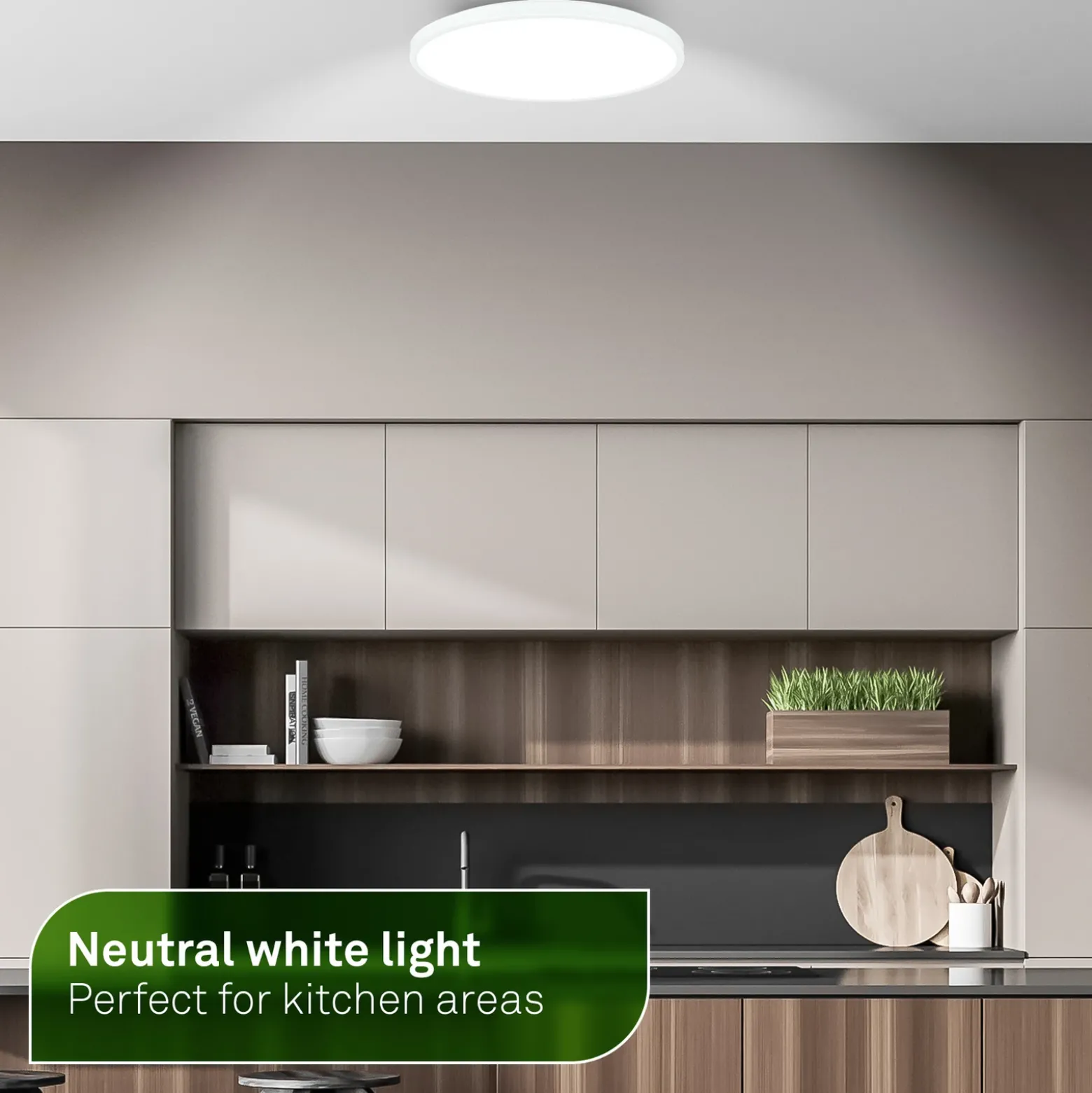 Lámpara LED de techo Kaida, blanca, Ø 38 cm, EEC A, 4000 K