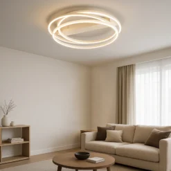 Lámpara LED de techo Kiku, Ø 56 cm, color arena, metal, CCT