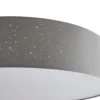 Lámpara LED de techo Lindby Ellamina, 60 cm, gris claro, textil