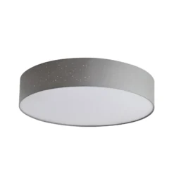 Lámpara LED de techo Lindby Ellamina, 60 cm, gris claro, textil