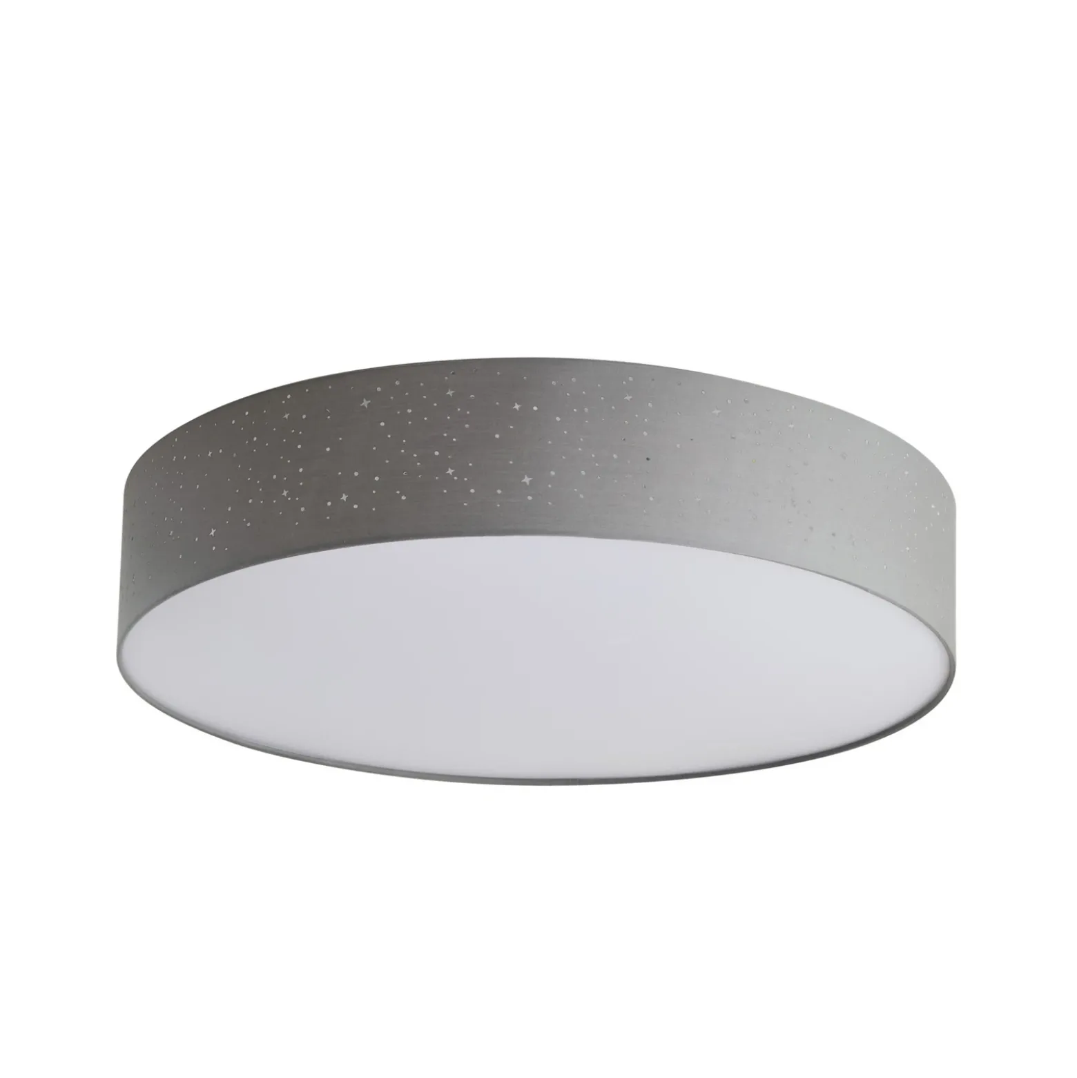 Lámpara LED de techo Lindby Ellamina, 60 cm, gris claro, textil