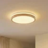 Lámpara LED de techo Lindby Emiva, Ø 49 cm, CCT, madera