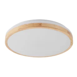Lámpara LED de techo Lindby Emiva, Ø 49 cm, CCT, madera