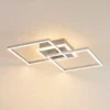 Lámpara LED de techo Lindby Fjardo, angular, plata, CCT, control remoto
