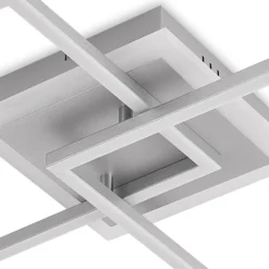 Lámpara LED de techo Lindby Fjardo, angular, plata, CCT, control remoto