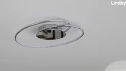 Lámpara LED de techo Lindby Joline, Ø 45 cm, color cromado, metal