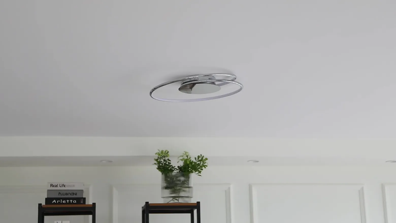 Lámpara LED de techo Lindby Joline, Ø 45 cm, color cromado, metal