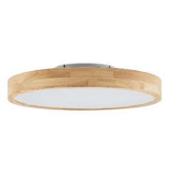 Lámpara LED de techo Lindby Lanira, Ø 50 cm, madera, control remoto, CCT