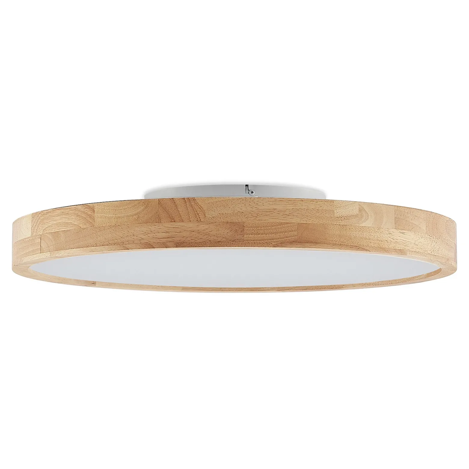 Lámpara LED de techo Lindby Lanira, Ø 60 cm, madera, control remoto, CCT