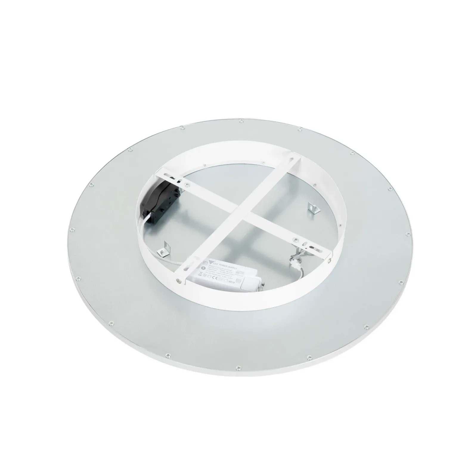 Lámpara LED de techo Lindby Narima, 4.000 K, Ø 50 cm, plata