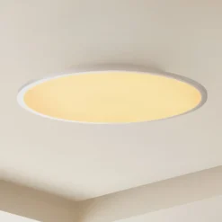 Lámpara LED de techo Lindby Narima, CCT, Ø 60 cm, plata