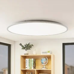 Lámpara LED de techo Lindby Narima, 4.000 K, Ø 100 cm, plata