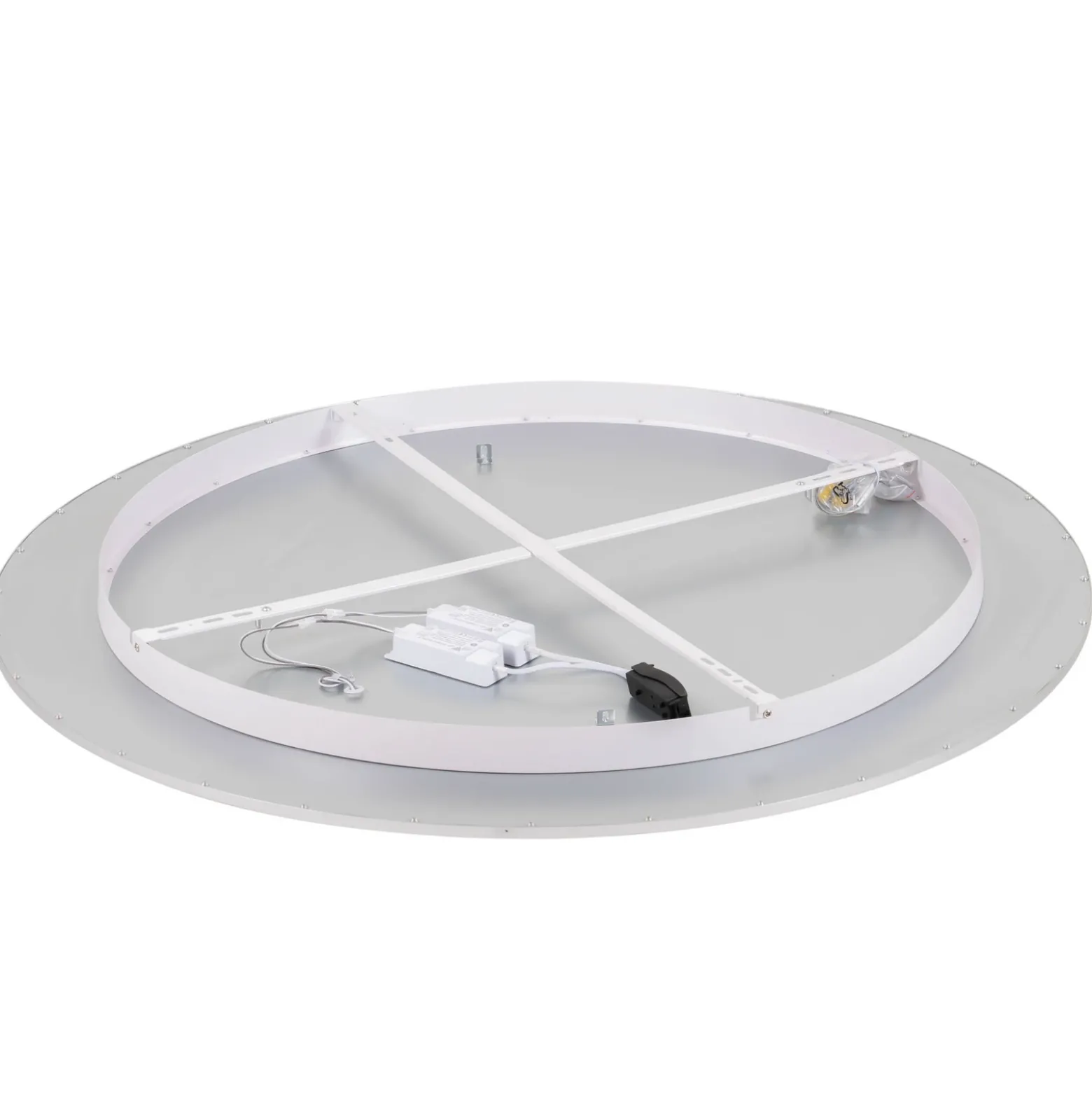 Lámpara LED de techo Lindby Narima, 4.000 K, Ø 100 cm, plata