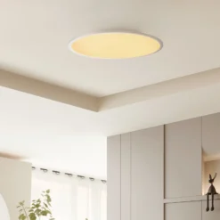 Lámpara LED de techo Lindby Narima, CCT, Ø 60 cm, plata