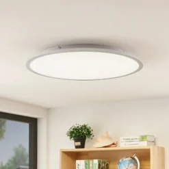 Lámpara LED de techo Lindby Narima, 4.000 K, Ø 60 cm, plata