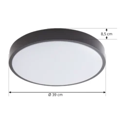 Lámpara LED de techo Lindby Smart Innes negro 38 cm RGB CCT Tuya