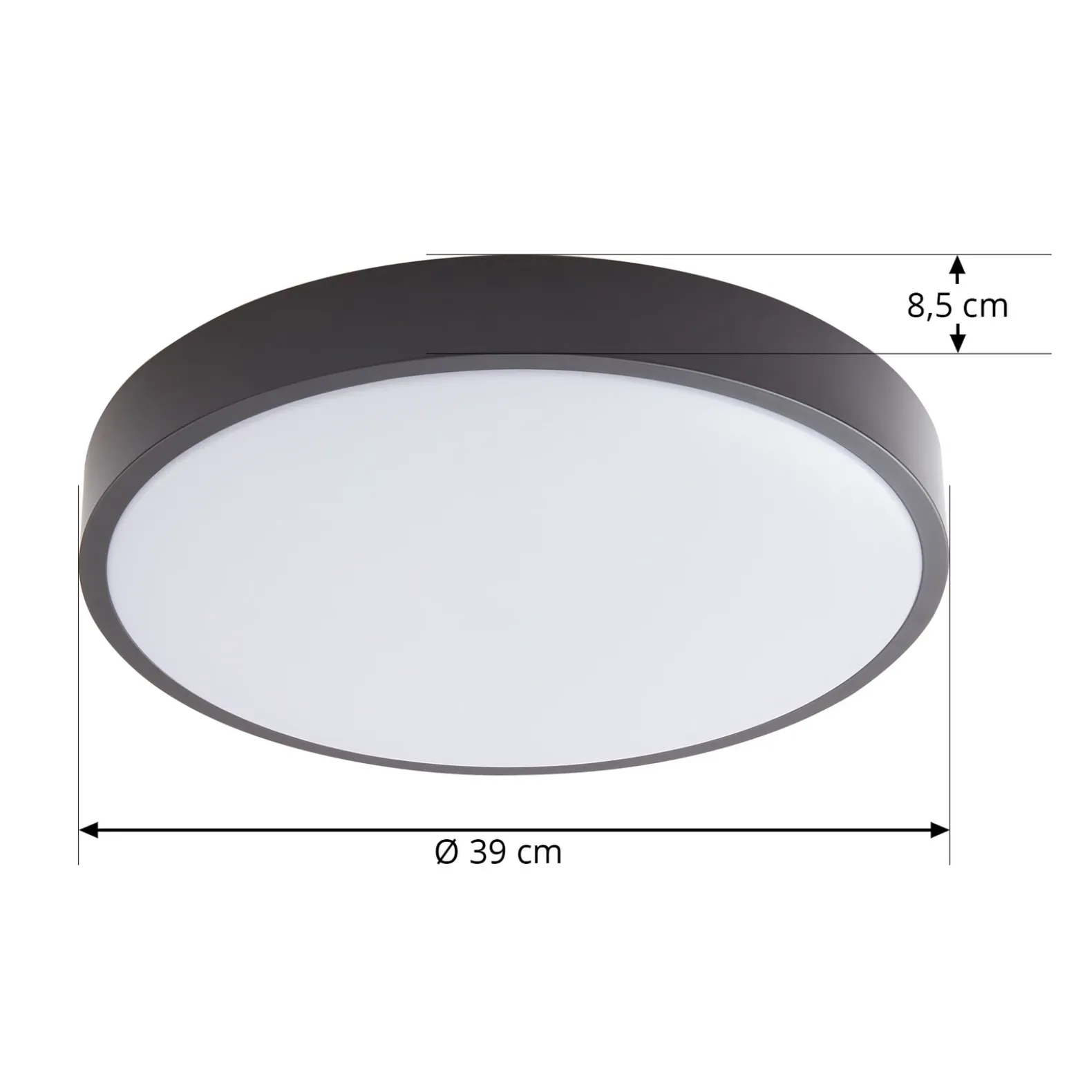 Lámpara LED de techo Lindby Smart Innes negro 38 cm RGB CCT Tuya