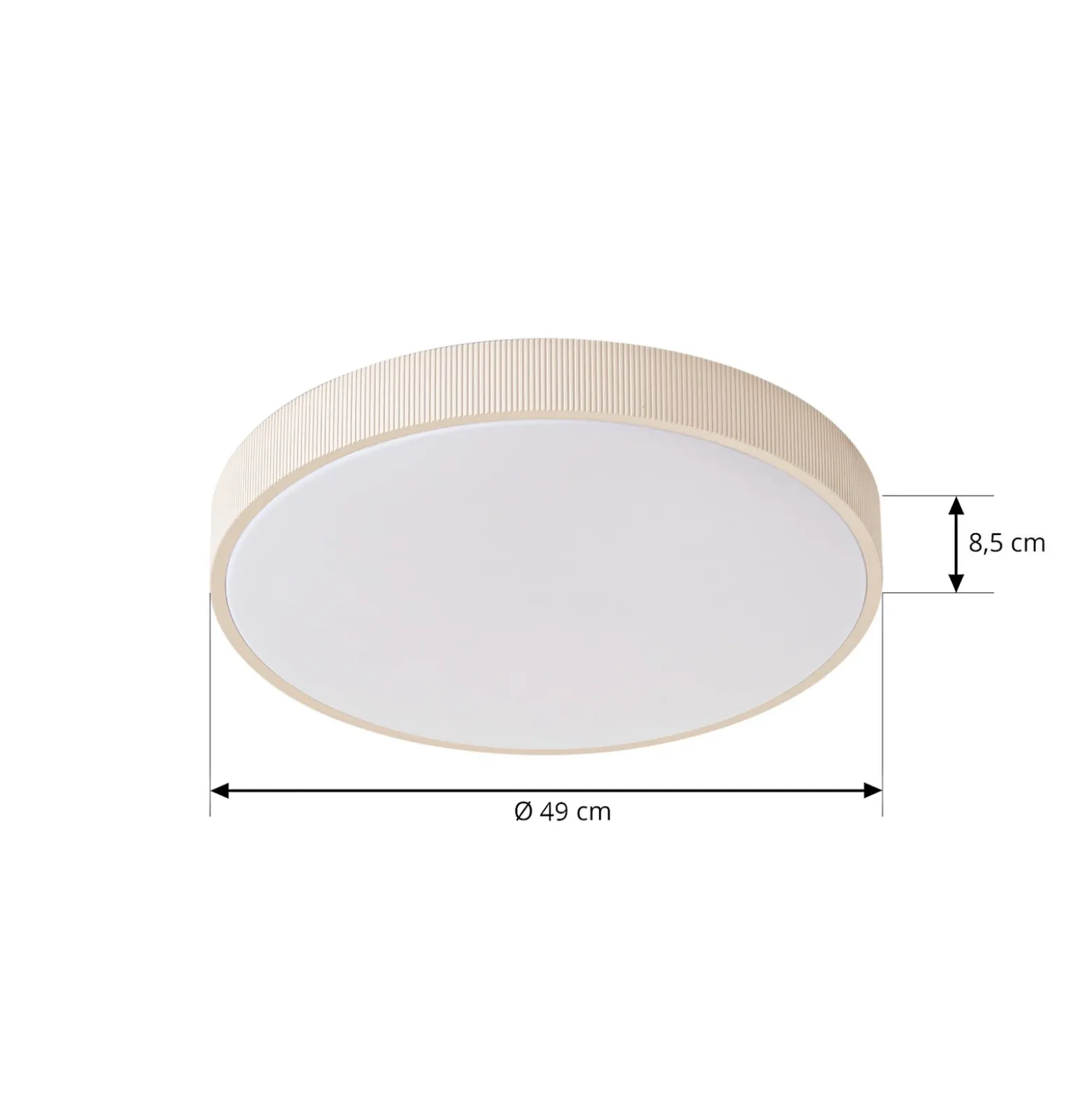 Lámpara LED de techo Lindby Zylo, beige, Ø 49 cm, CCT, atenuable