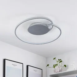 Lámpara LED de techo Lucande Enesa, 63 cm, CCT, control remoto, atenuable
