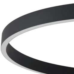 Lámpara LED de techo Lucande Isalin, 60 cm, negro, CCT, atenuable
