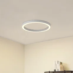 Lámpara LED de techo Lucande Neor, blanca, Ø 60 cm, CCT, atenuable
