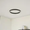 Lámpara LED de techo Lucande Neor, negra, Ø 60 cm, CCT, atenuable