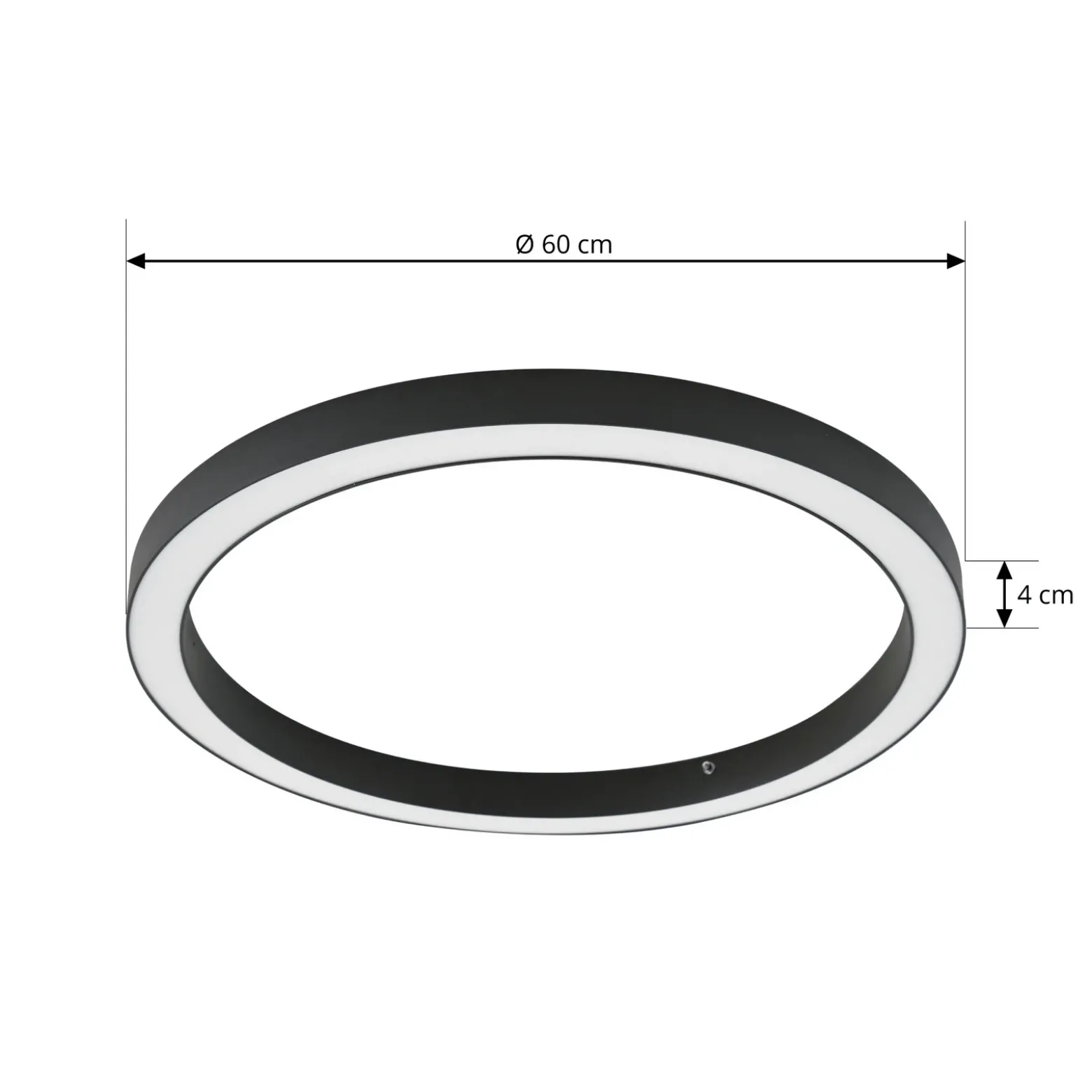 Lámpara LED de techo Lucande Neor, negra, Ø 60 cm, CCT, atenuable