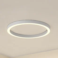 Lámpara LED de techo Lucande Neor, blanca, Ø 60 cm, CCT, atenuable