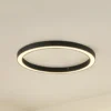 Lámpara LED de techo Lucande Neor, negra, Ø 60 cm, CCT, atenuable