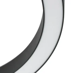 Lámpara LED de techo Lucande Neor, negra, Ø 60 cm, CCT, atenuable