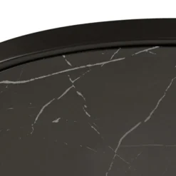 lámpara LED de techo Lucande Orven, negro/mármol, Ø 50 cm, atenuable.