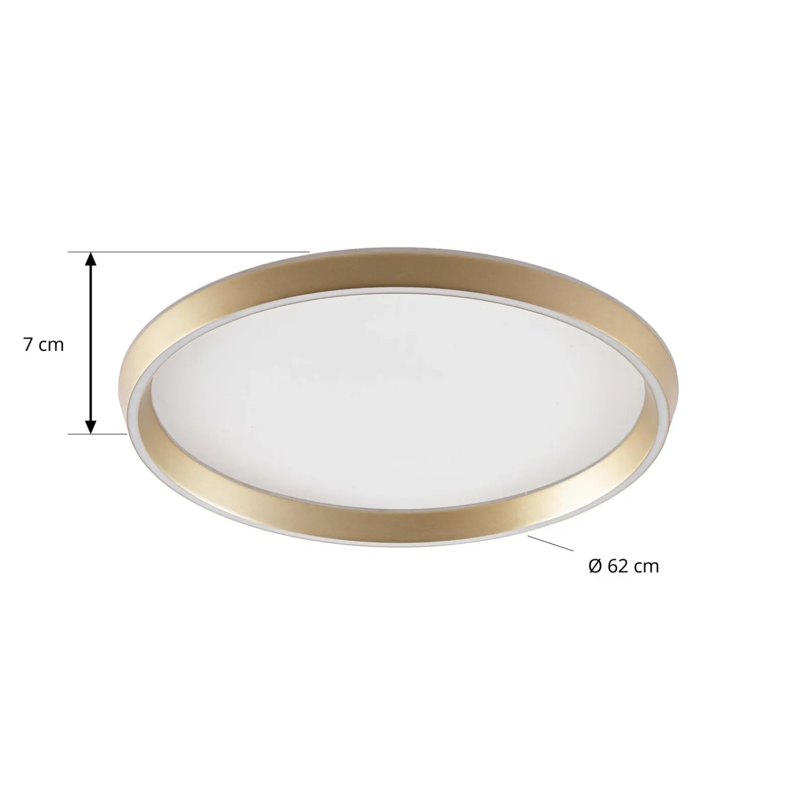 Lámpara LED de techo Lucande Rylan, latón, Ø 62 cm, atenuable (CCT)