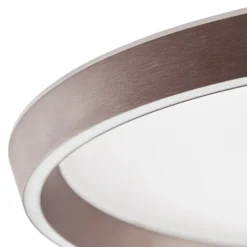 Lámpara LED de techo Lucande Rylan, marrón, Ø 62 cm, atenuable, CCT