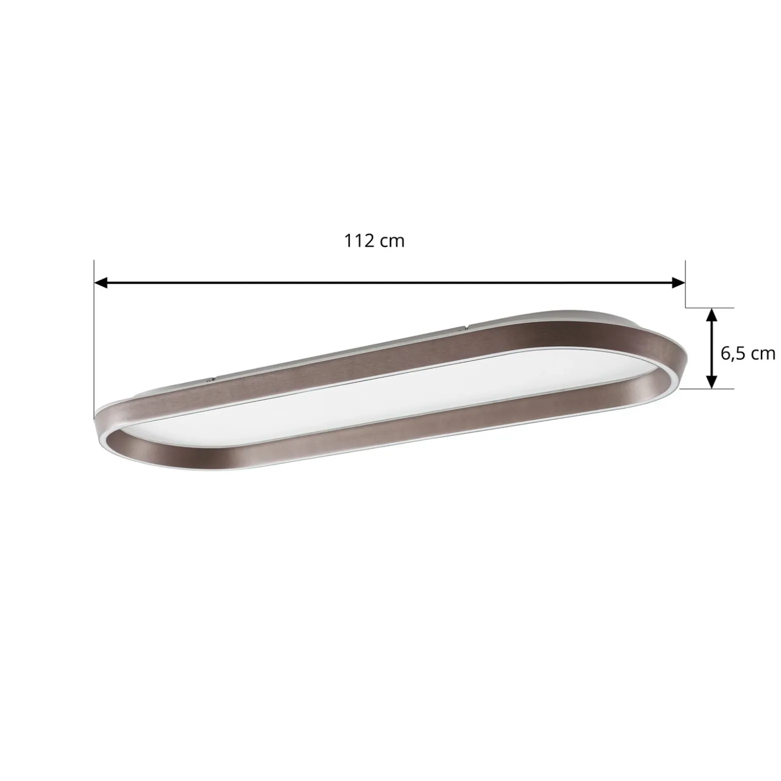 Lámpara LED de techo Lucande Rylan, 112 cm, marrón, atenuable, CCT