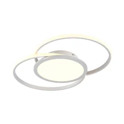 Lámpara LED de techo Lucande Senne, 63 cm, plata, aluminio