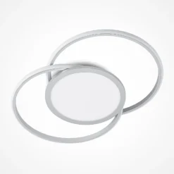 Lámpara LED de techo Lucande Senne, 63 cm, plata, aluminio