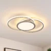 Lámpara LED de techo Lucande Senne, 63 cm, plata, aluminio